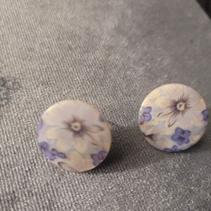 Blue floral earrings